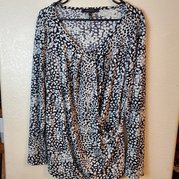 Robert Rodriguez Polka Dot Ruched Long Sleeve Top - Picture 1 of 4